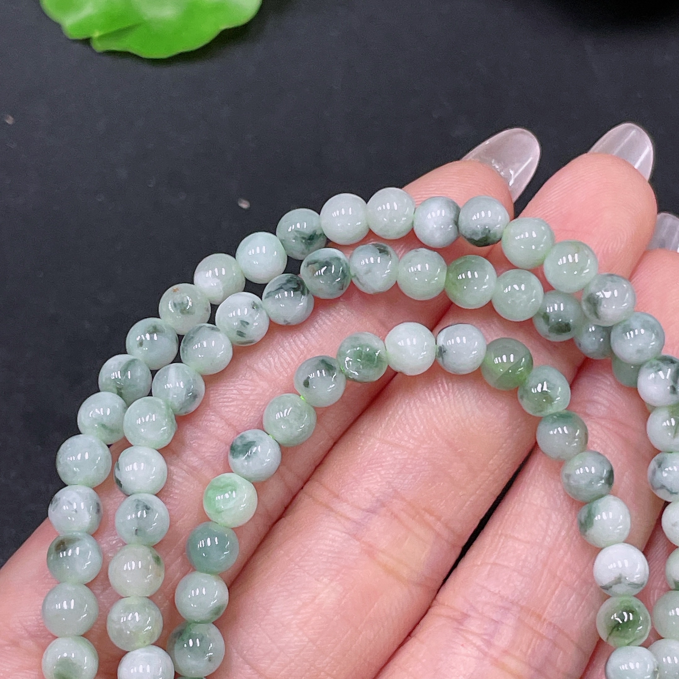 F34065609 Jadeite Bead Necklace Approx. 5mm Total Weight Approx. 27.16g Non-Gold Containing Other Mineral Components