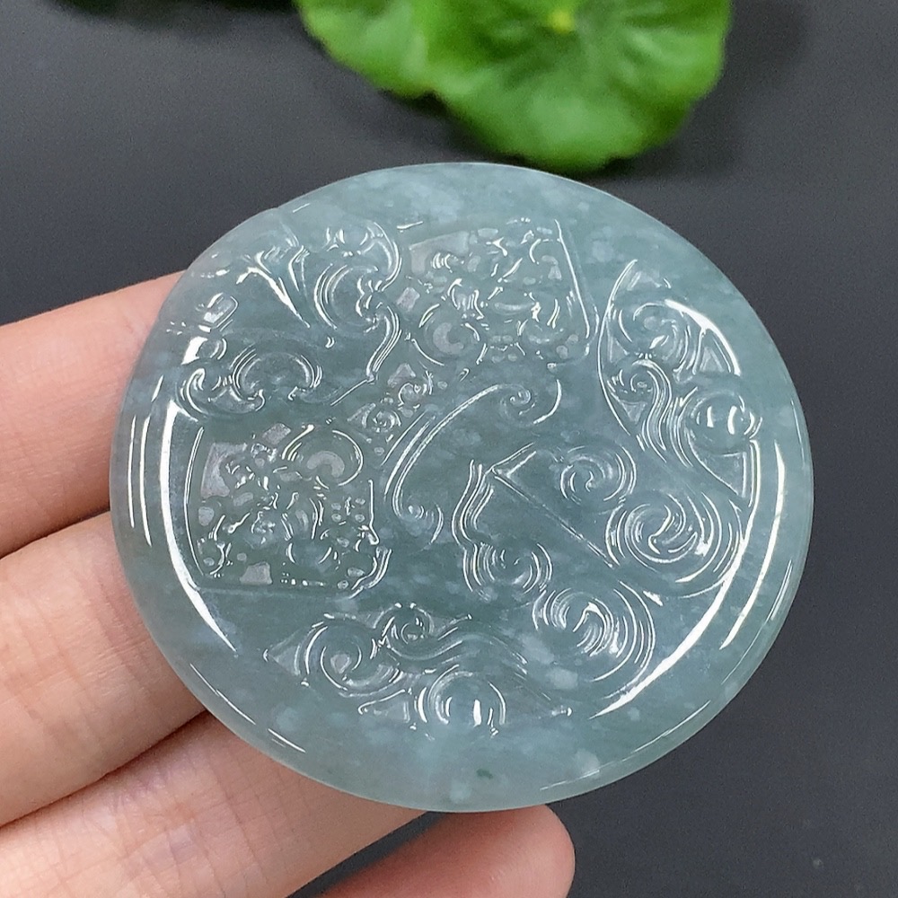 F13512171 Antique-style Jadeite Pendant, Total Weight: 18.118g