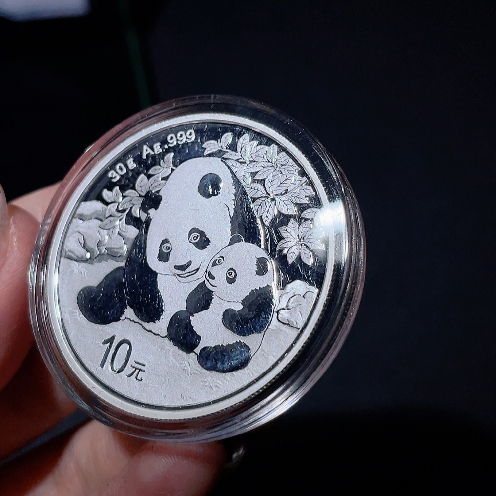 Q34987484 2024 China Panda Silver Coin 30g Pure Silver with Original Certificate and Box