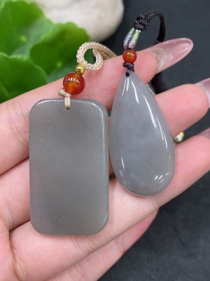 H33924536 Hetian Jade Pendant, Plain Pendant, Total Weight (with cord): 18.4g