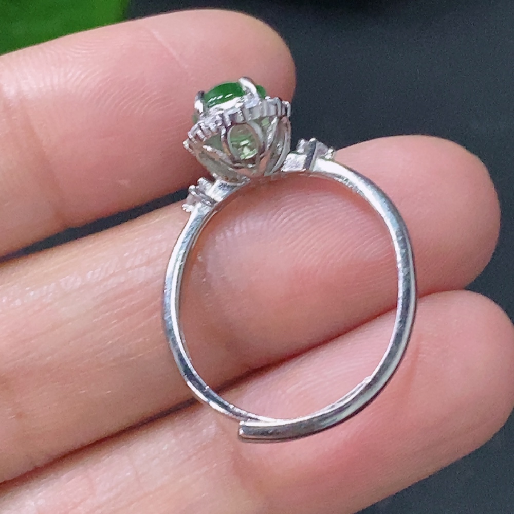 F30572485 Jadeite Inlaid Ring Non-Gold Adjustable Total Weight Approx. 1.93g