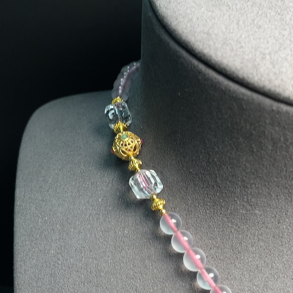 C33852965 Crystal Pendant Non-Gold, Consider Non-Natural Accent Stones, Total Weight Approx. 97.58g, Including Chain
