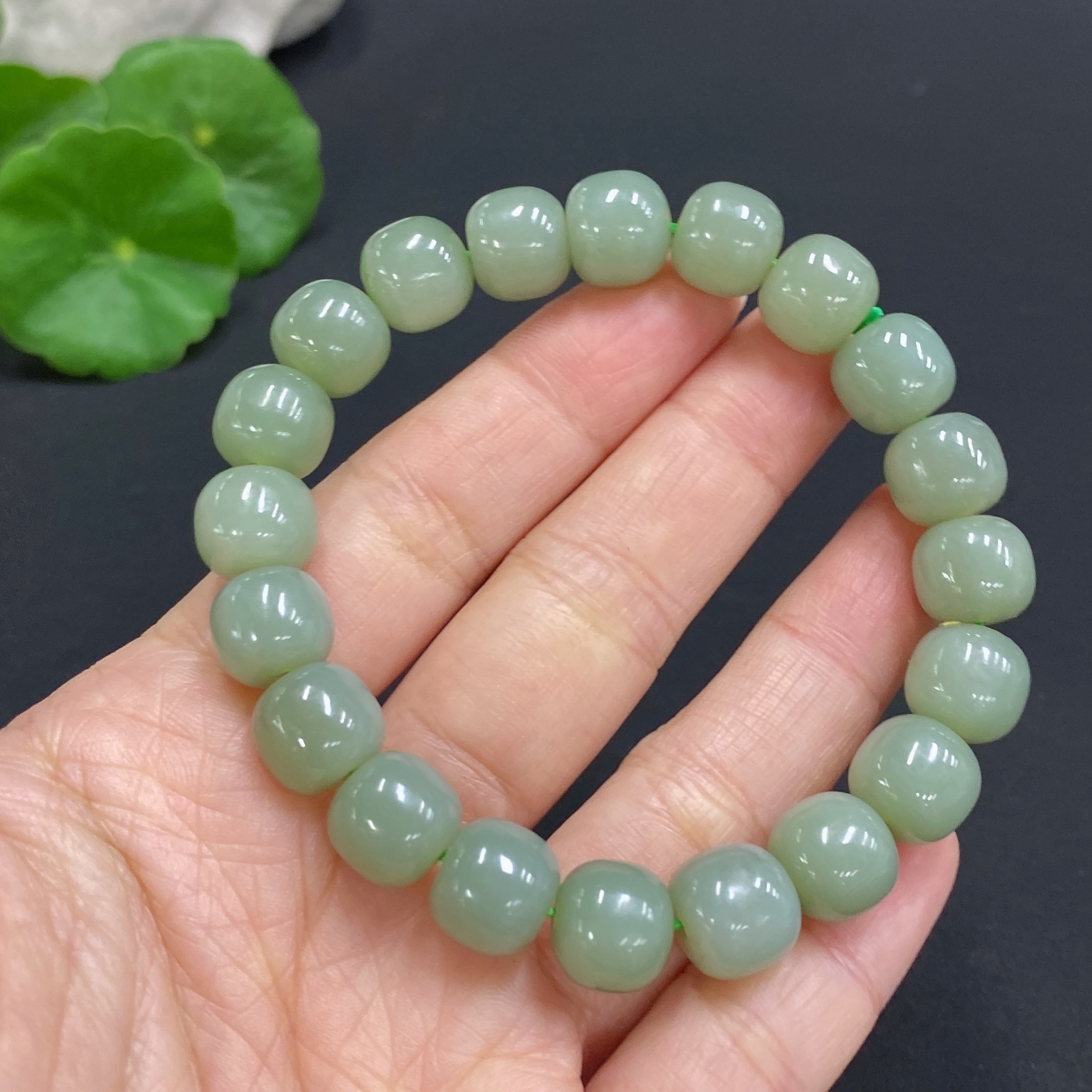 H25935082 Hetian Jade Bracelet, Approx. 9.6mm, Total Weight About 31.3g