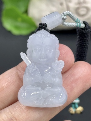 F42952834 翡翠宝宝佛挂件 货品总重约13.85g