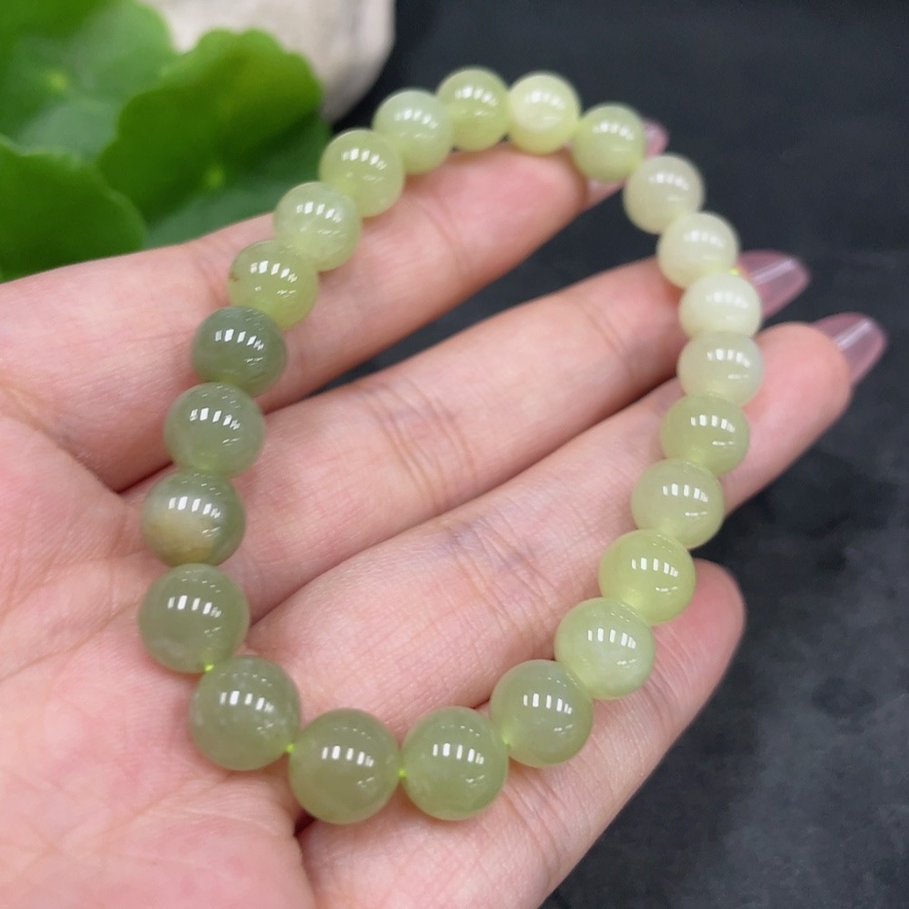 H33897886 Hetian Jade Bracelet Approx. 7.7mm Total Weight Approx. 17.7g