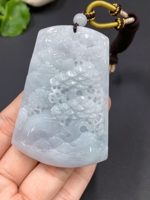 F23673259 翡翠山水挂件 总重量约84.67g