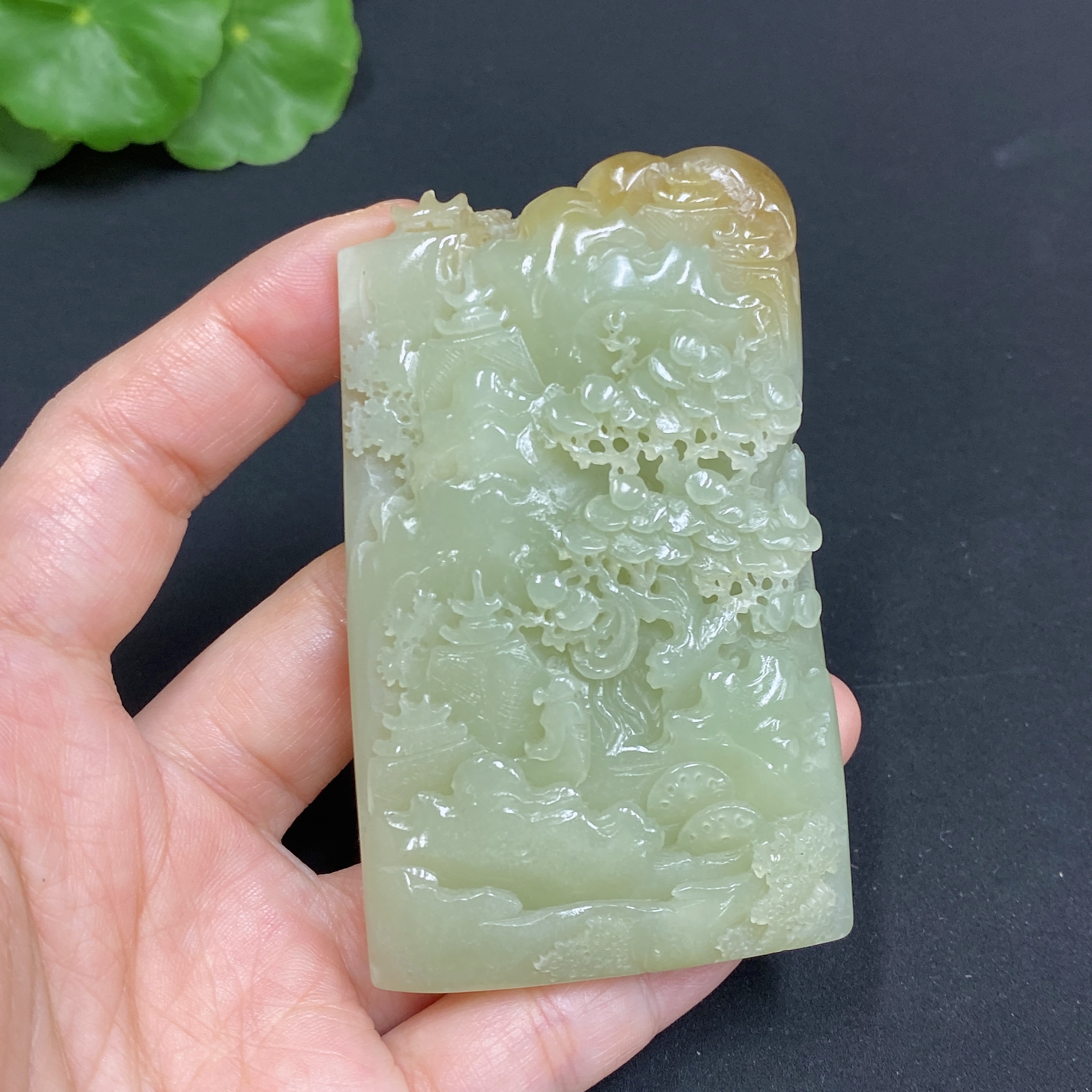 H34985314 Hetian Jade Pendant Landscape Plaque Total Weight Approx. 99.3g