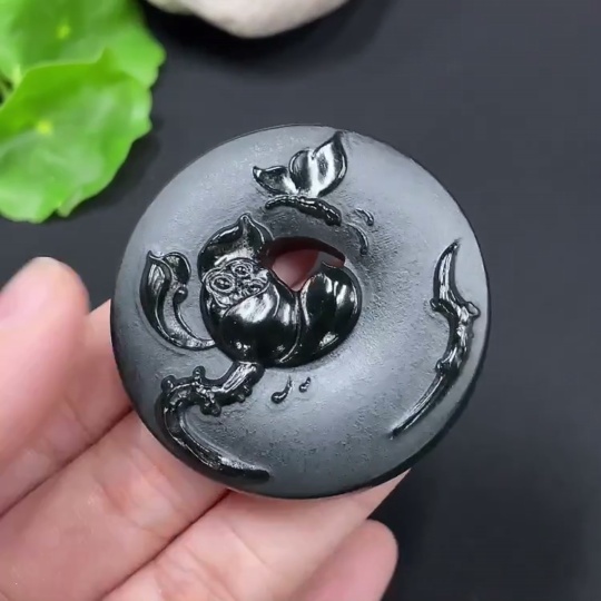 H26041805 Hetian Jade Pendant Lotus Total Weight About 35.2g