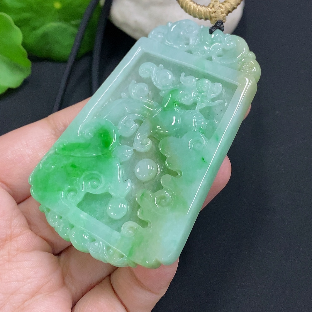F31648458 Jadeite Pendant Total Weight Including Rope Approximately 53.5g
