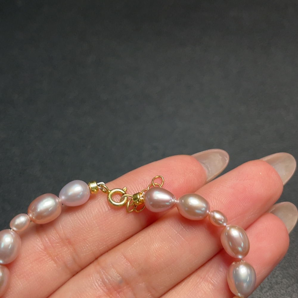 C34992502 Pearl Bracelet 4 Round Beads + Main Body No Stamp, Surface Gold Content Au99% Rest Non-Gold Total Weight Approx. 8.17g Size 3.1-6.4mm