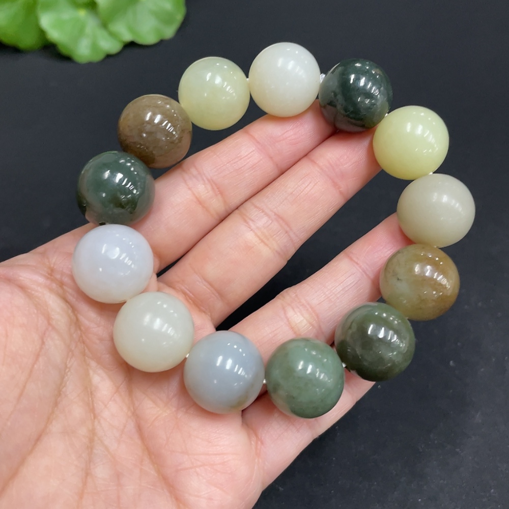 H34072204 Hetian Jade Bracelet Approx. 15.8mm Total Weight Approx. 80g
