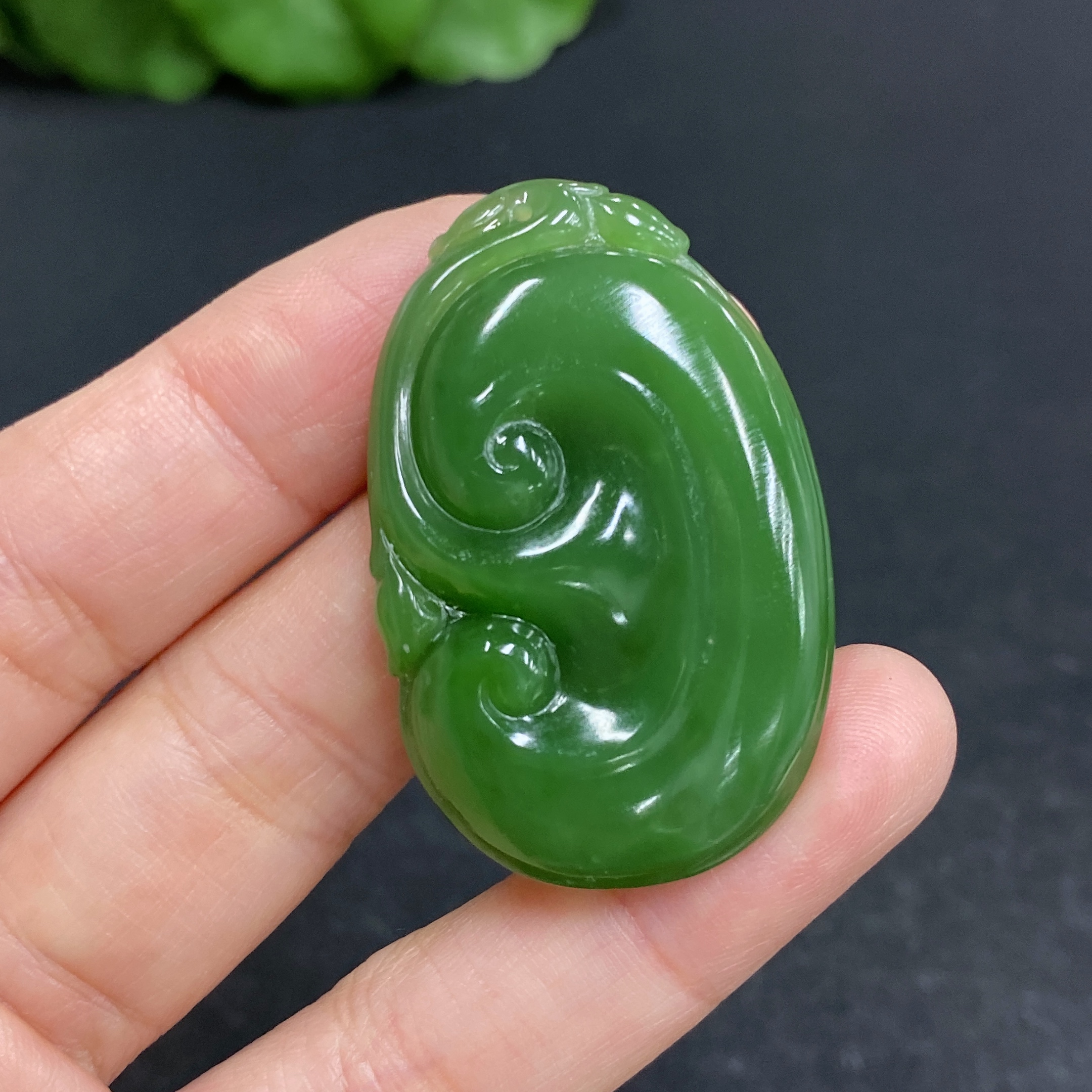 H33903945 Hetian Jade Pendant Ruyi Total Weight Approx.12.3g
