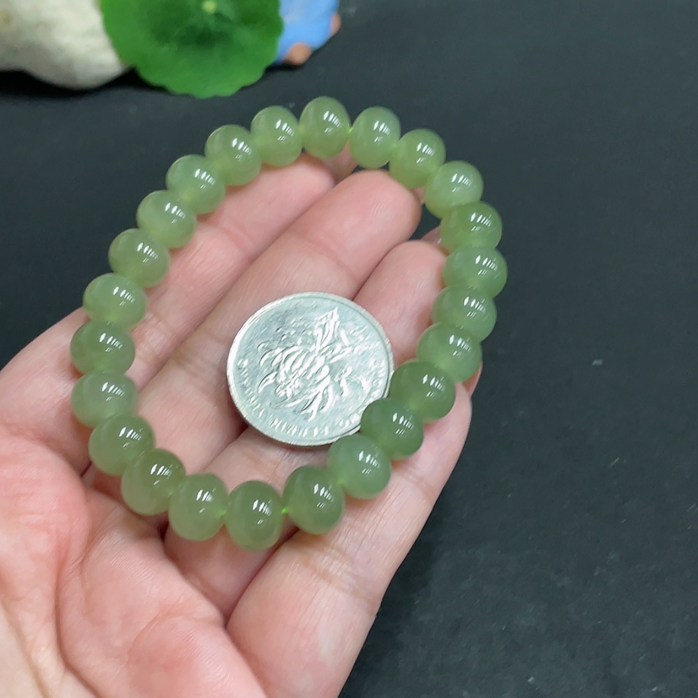 H34005695 Hetian Jade Bracelet, Approx. 9.3mm, Total Weight Approx. 31.3g