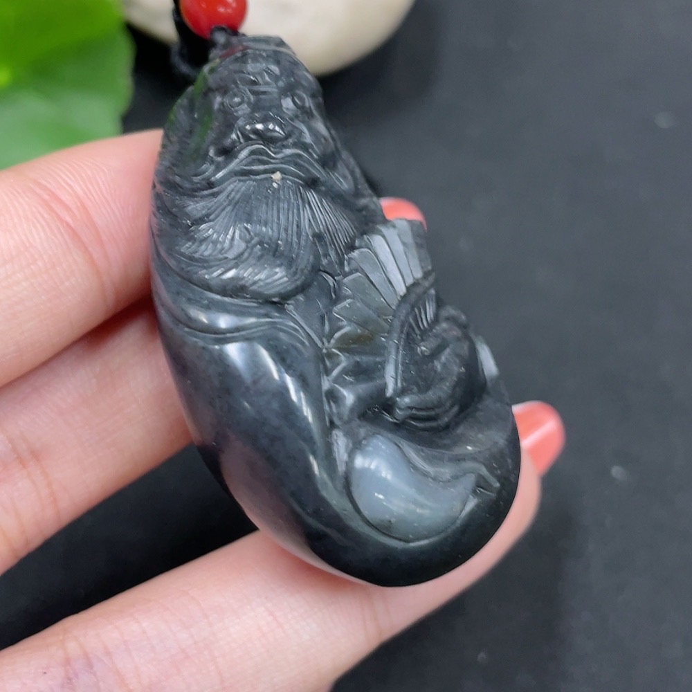 H34062709 Hetian Jade Pendant Zhong Kui