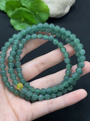 F34996588 Jadeite Bead Necklace Approximately 6.5mm Non-Gold Setting Total Weight About 47.94g