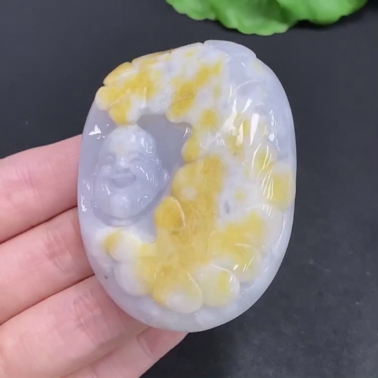 F31687640 Jadeite Buddha Pendant, Total Weight Approx. 98.1g (Color Origin Undetermined)