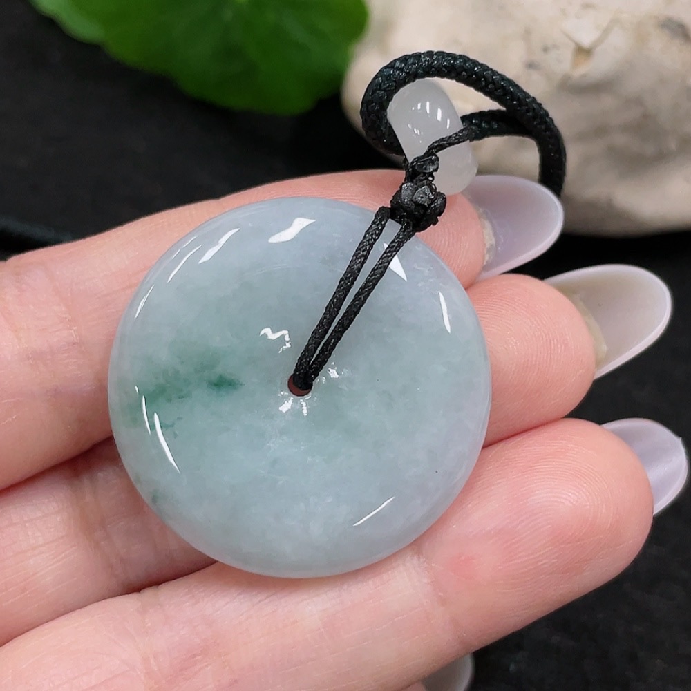 F33900152 Jadeite Peace Knot Pendant Total Weight Approx. 13.7g (Including Cord Weight) (Matching Beads Non-Grade A)