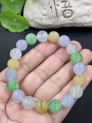 F42952828 翡翠手串  卡10mm左右 货品总重约33.37g