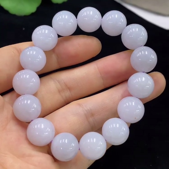 F31599874 Jadeite Bracelet Approx. 12.5mm Beads Total Weight About 50g