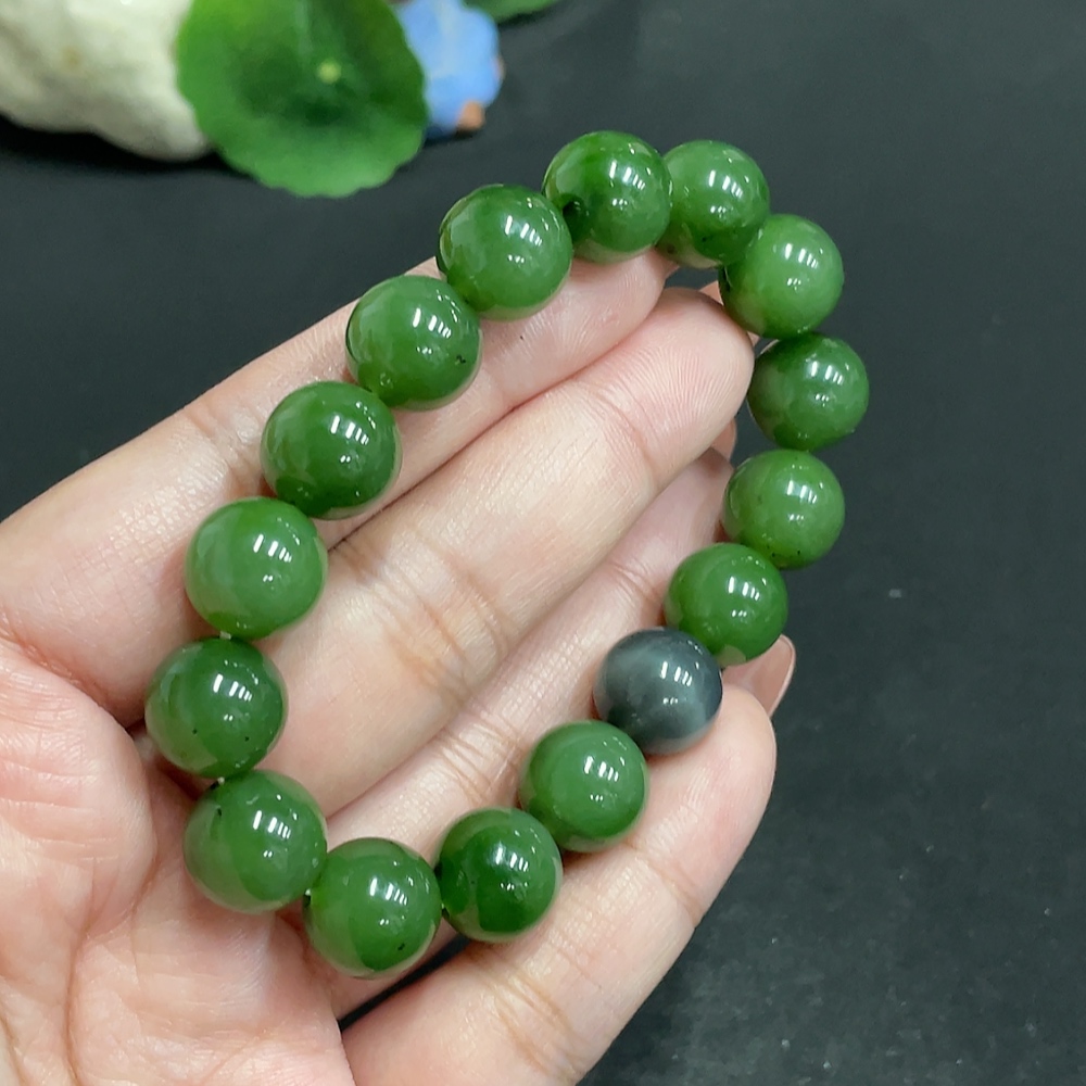 H34053856 Hetian Jade Bracelet, Size 11.7mm approx., Total Weight about 43g