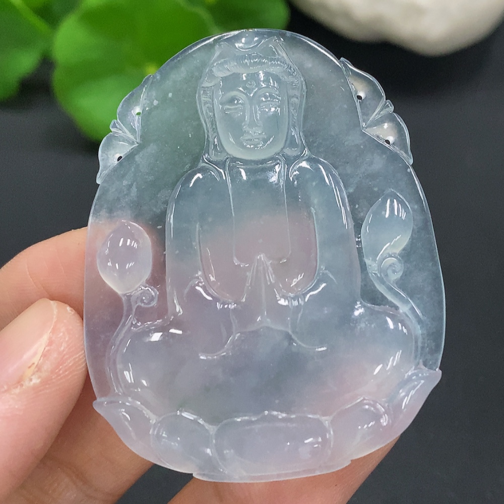 F30528549 Jadeite Guanyin Pendant, Total Weight Approx. 16.6g