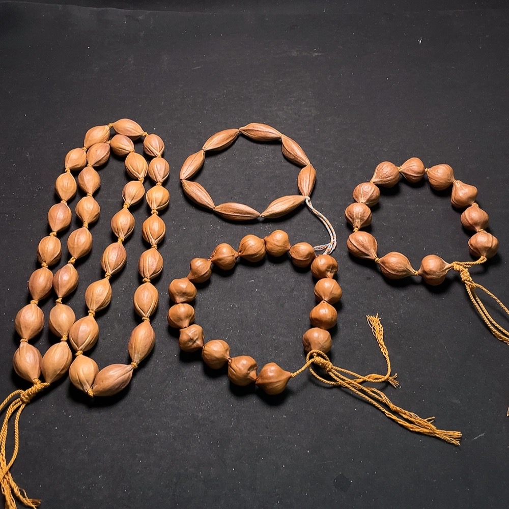 W33842770 Olive pit long bracelet + wrist bracelet, sold as a set