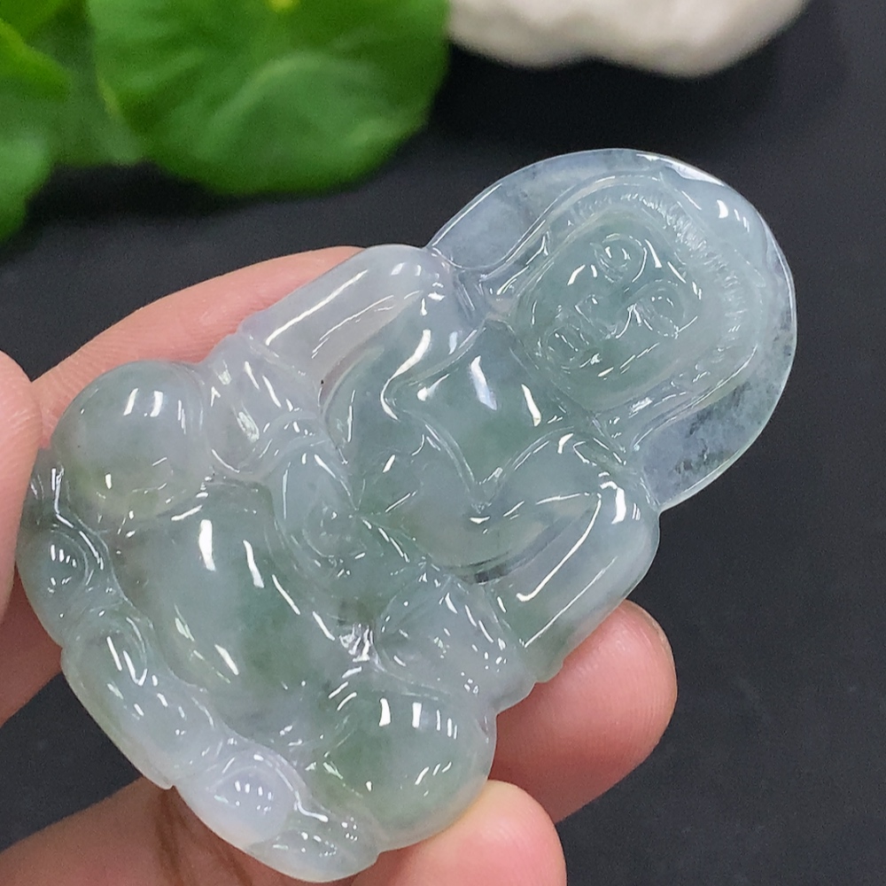 F33856719 Jadeite Guanyin Pendant, Total Weight Approx. 14.5g