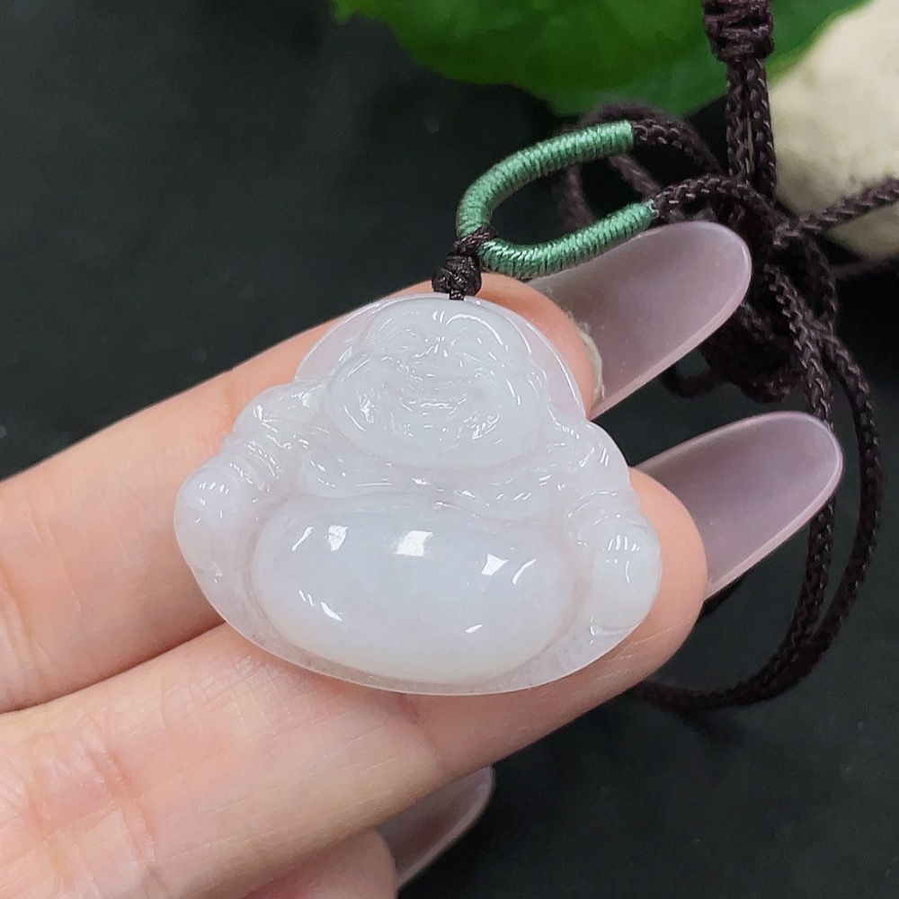F35142650 Jadeite Buddha Pendant Total Weight Approx. 6.6g (including rope weight)