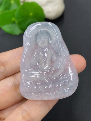 F46557724 翡翠观音挂件 货品总重量约21克