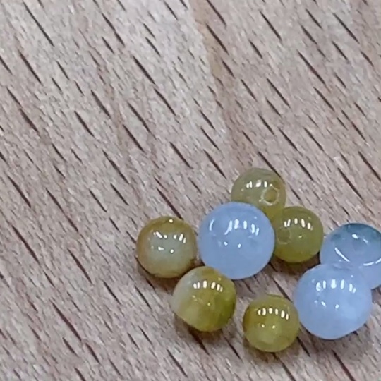 F33895443 Jadeite Beads Sell as a Lot Yellow Beads Color Origin Undetermined