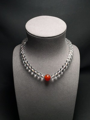 C33937796 Crystal Bead Necklace with Non-Natural Gemstones, Total Weight Approx. 185.5g, Size About 10.4mm