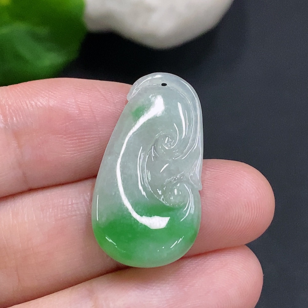 F34001338 Jadeite Ruyi Pendant Total Weight Approx. 2.2g