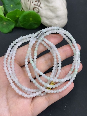 F34001903 Jadeite Beads Strand Sell as a Lot Non-Gold Inlaid