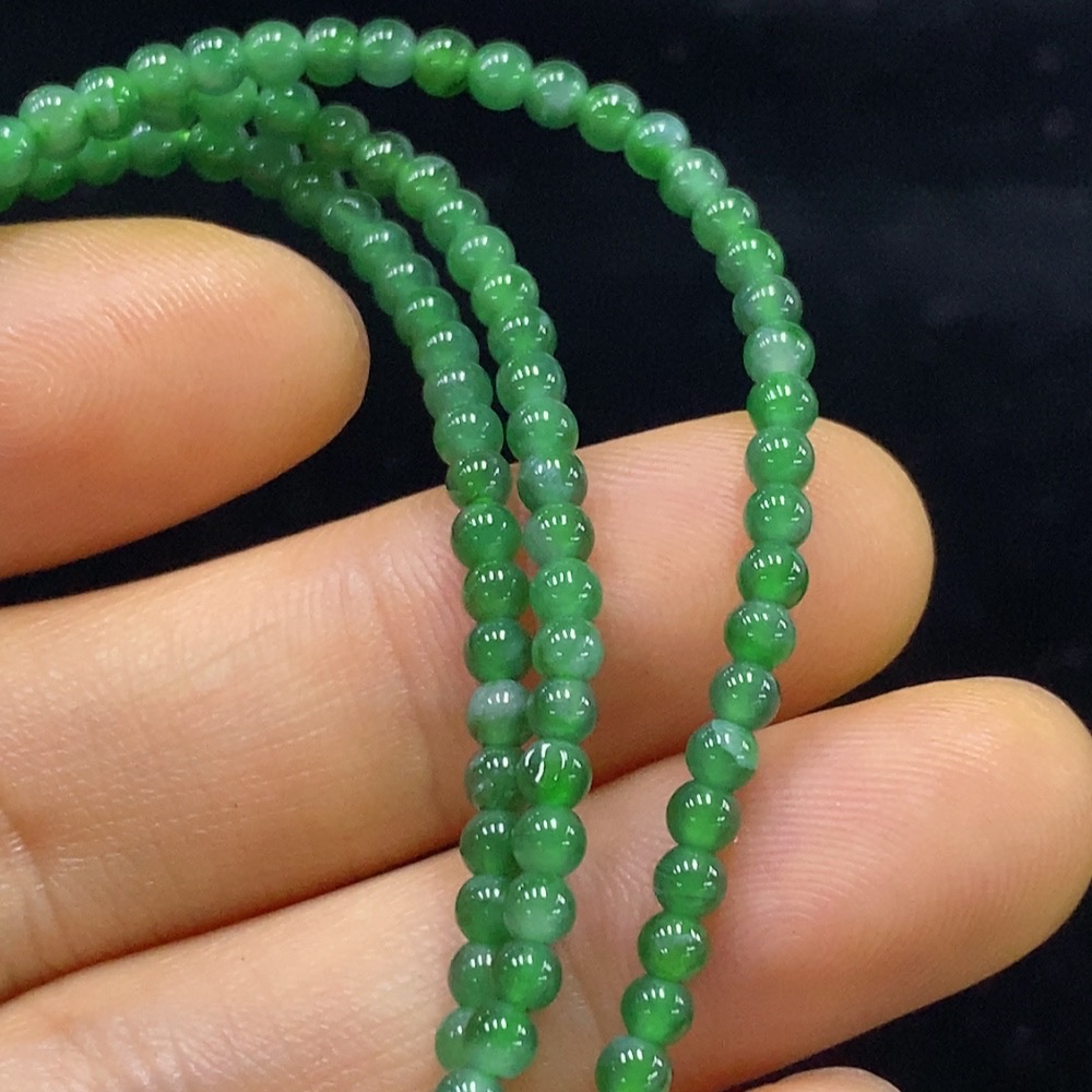 F34025194 Jadeite Bead Necklace Approx. 2.8mm Total Weight Approx. 7.87g
