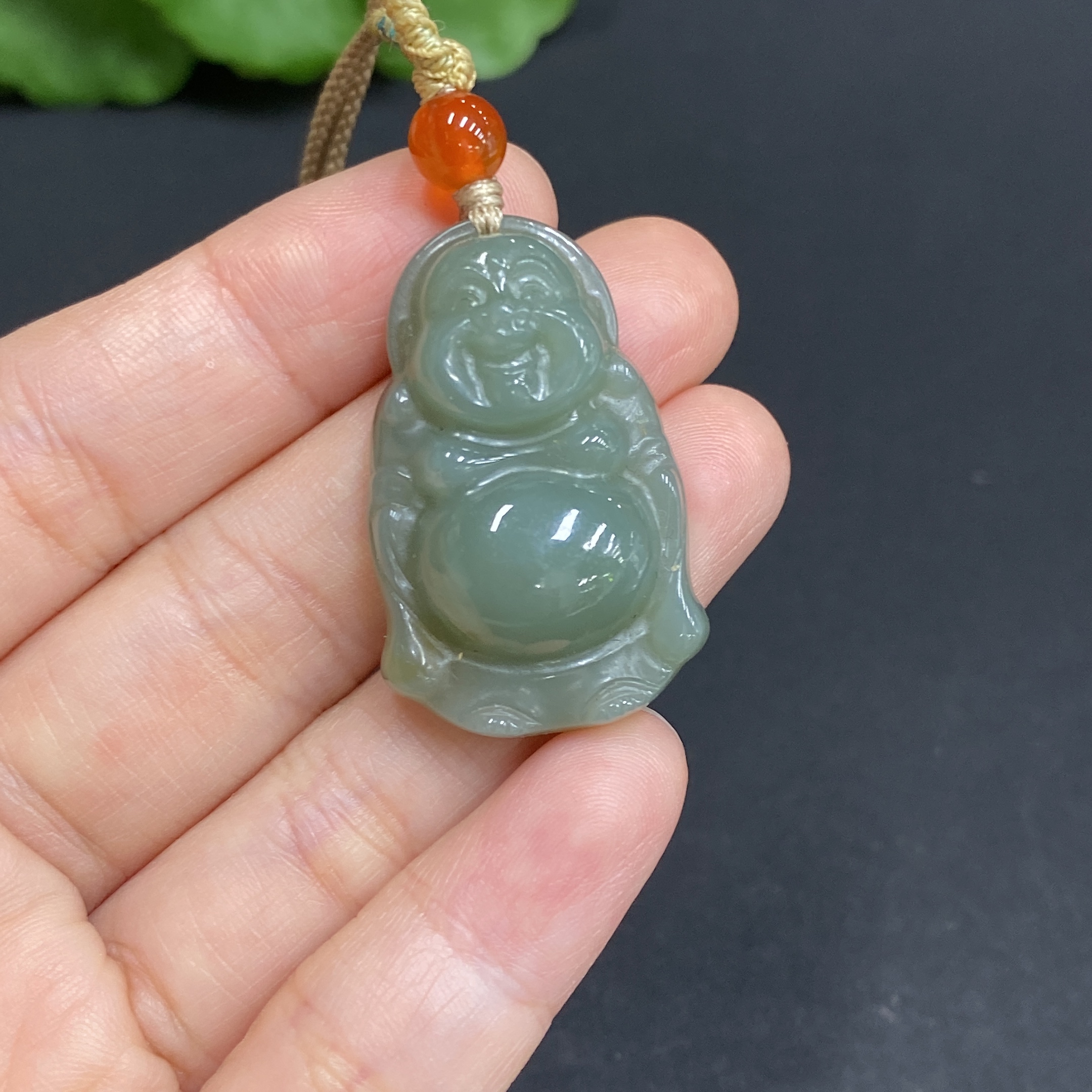 H33903123 Hetian Jade Pendant Buddha Total Weight (with rope): 11.2g