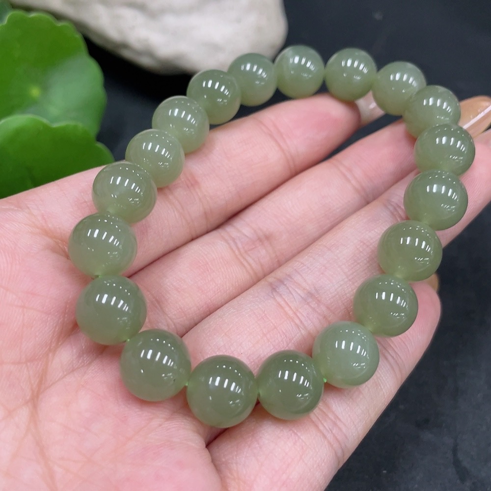 H32776930 Hetian Jade Bracelet, Approx. 9.9mm, Total Weight Approx. 29.6g