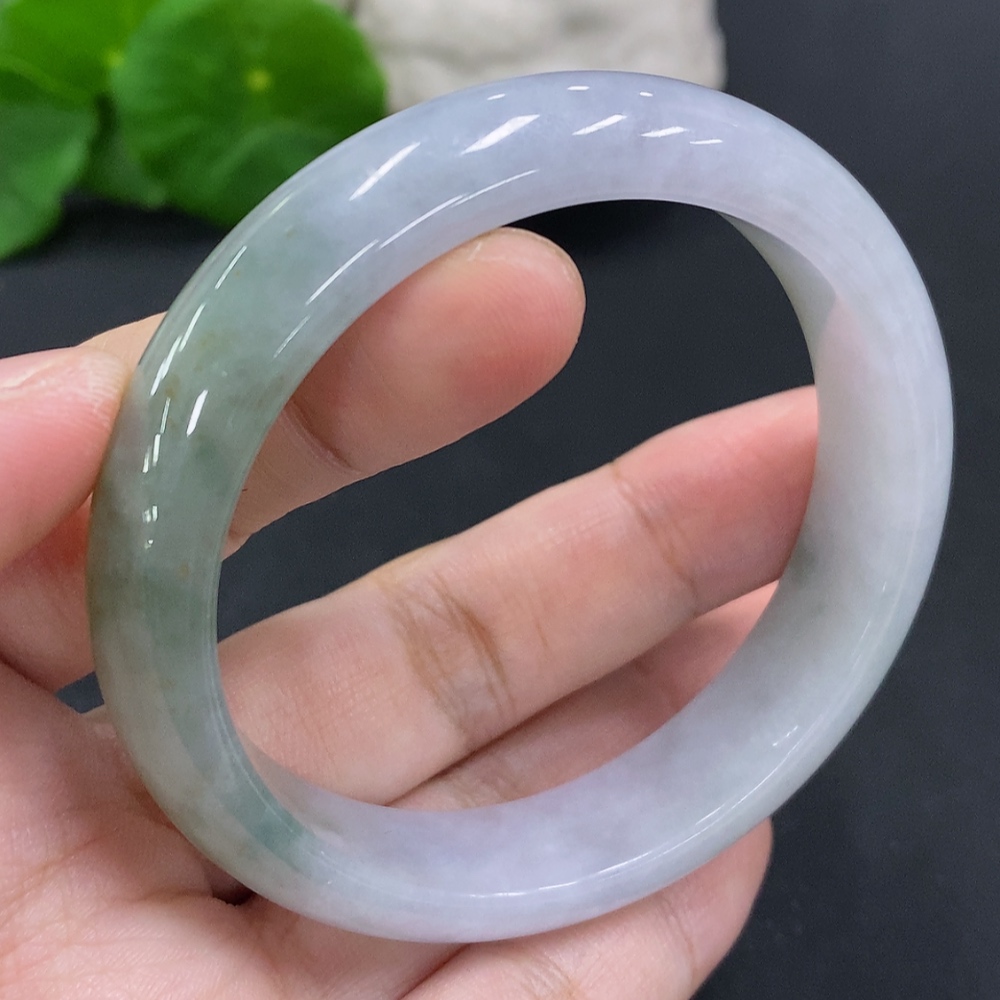 F34000393 Jadeite Round Bangle Size 53.2 Total Weight Approx. 46.56g