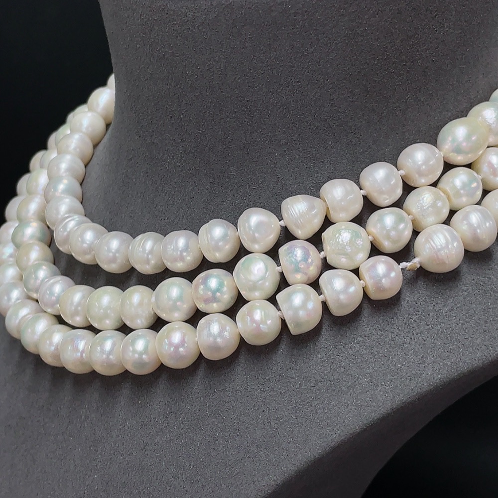 C34989597 Pearl Bead Necklace Total Weight Approximately 177.21g Size About 9.8mm
