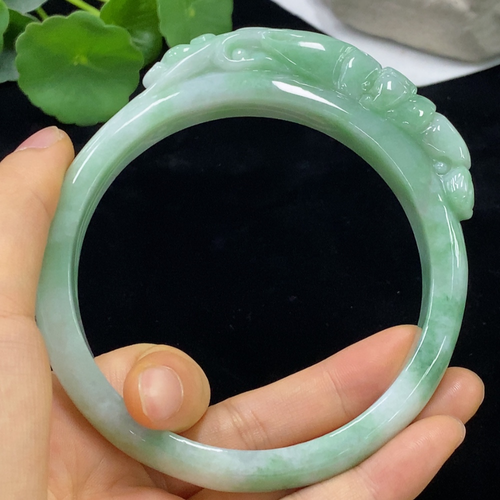F34949143 Jadeite Round Bangle Total Weight about 104.15g Size 74.5