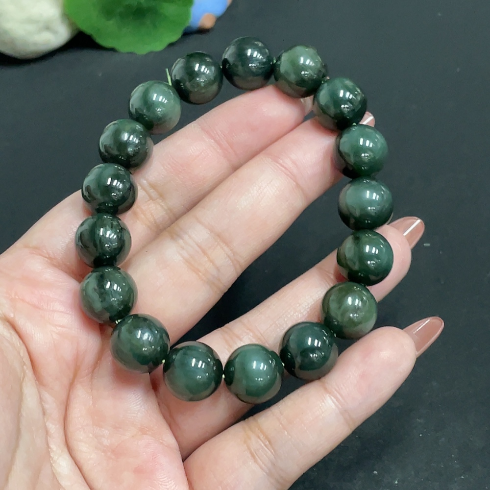 H34010920 Hetian Jade Jasper Bracelet, Approx. 11.8 mm, Total Weight Approx. 46.8g