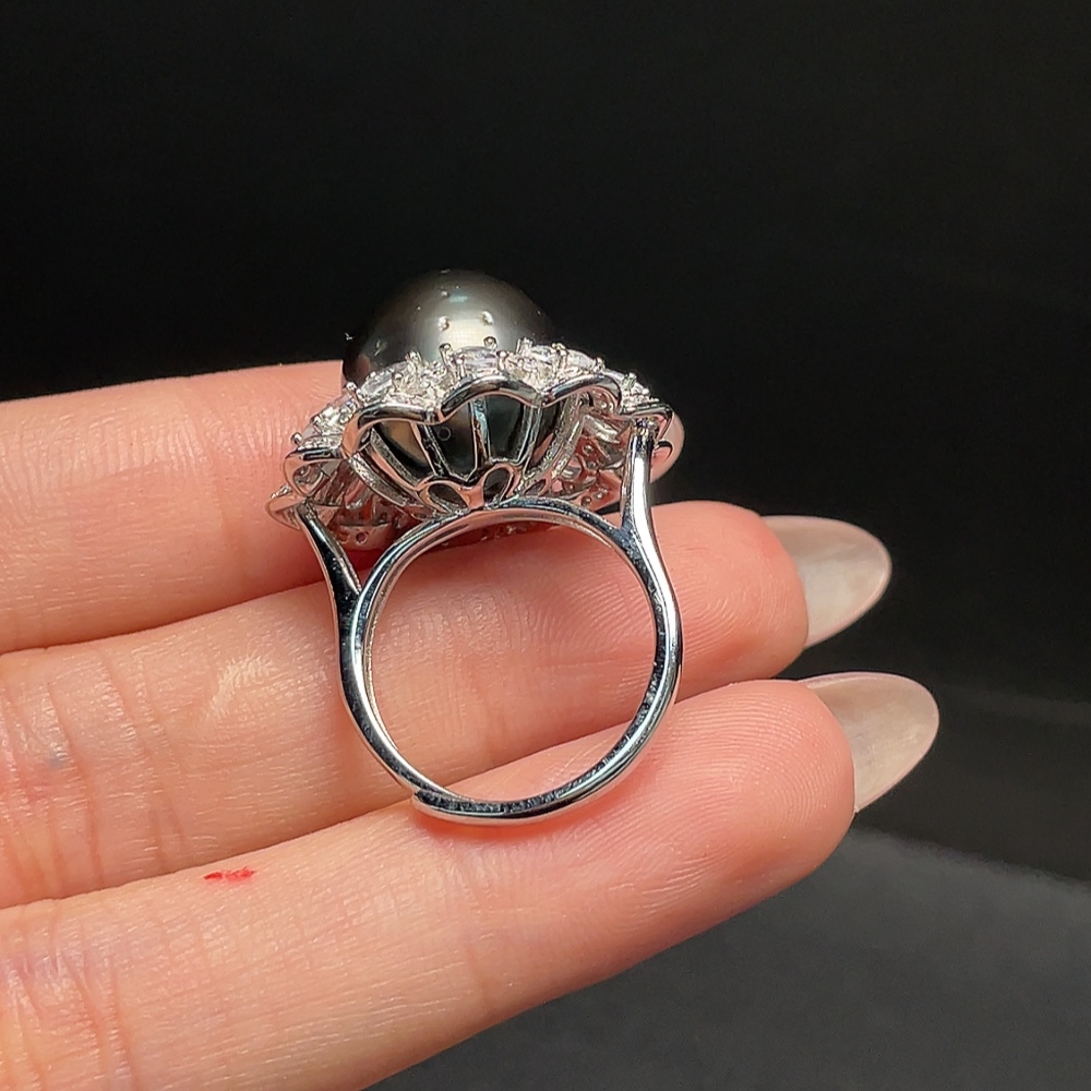 C34041082 Seawater Pearl Ring Adjustable Non-Gold Total Weight Approx. 8.52g Size About 13.2mm