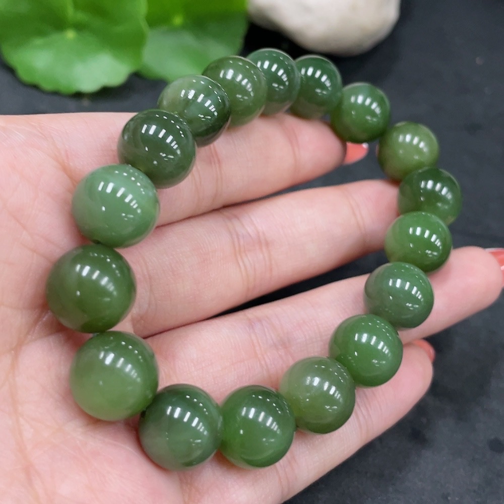 H34979299 Hetian Jade Jasper Bracelet, Approx. 11.6mm, Total Weight About 43.5g