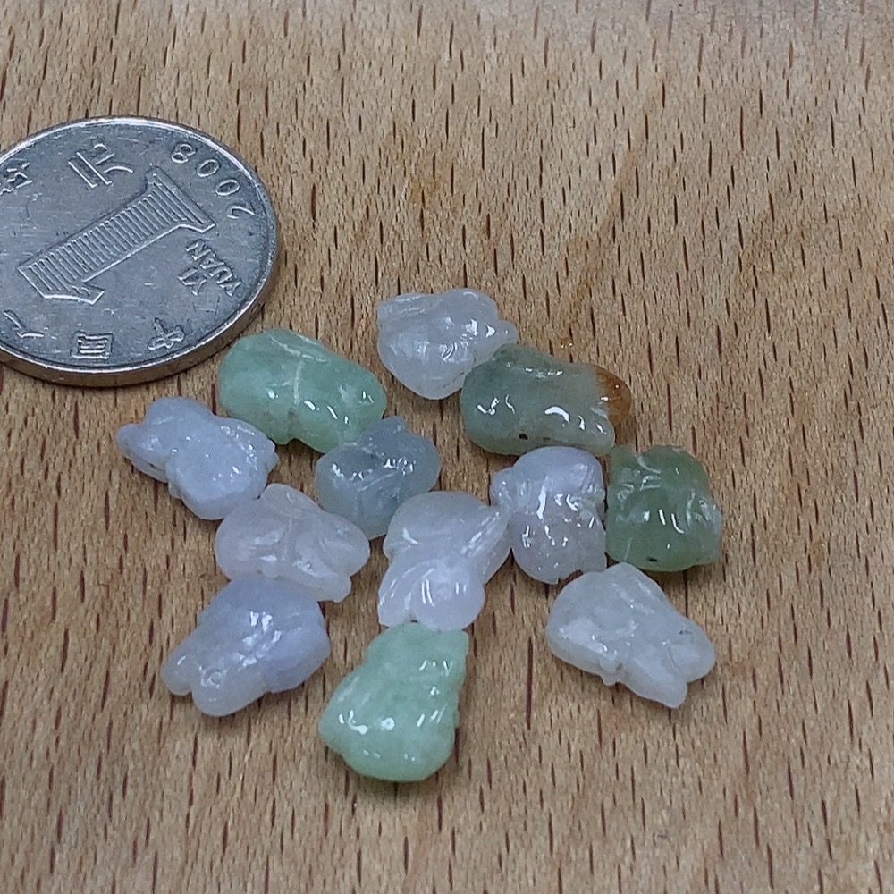 F34028224 Jadeite Inlaid Pieces Sell as a Lot Yellow Part Color Origin Undetermined Unpolished