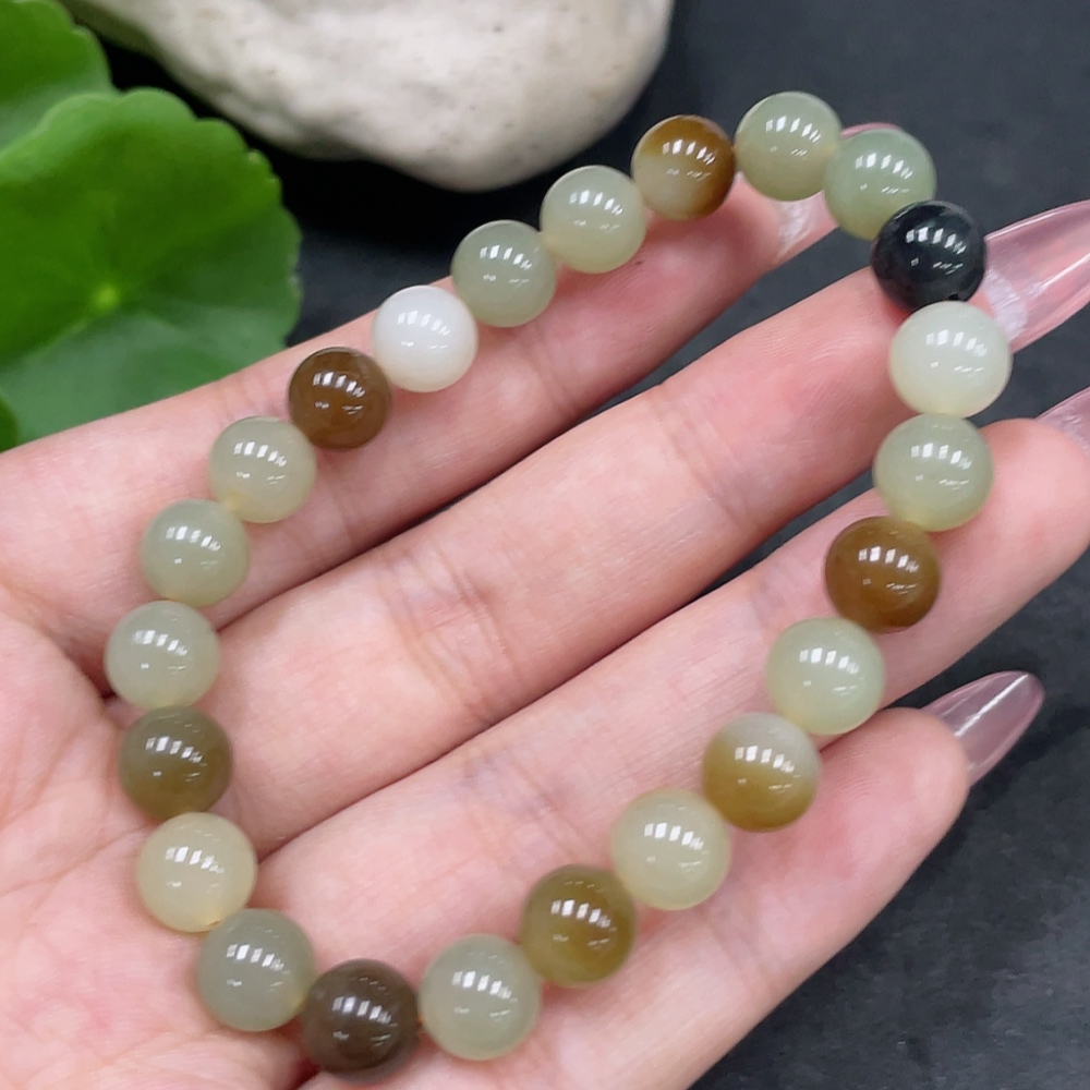 H33924445 Hetian Jade Bracelet Approx. 7.8mm Total Weight Approx. 18.1g