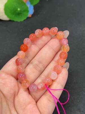 H41923364 盐源玛瑙手串 卡8.5mm左右 仅红色 货品总重约18.8g