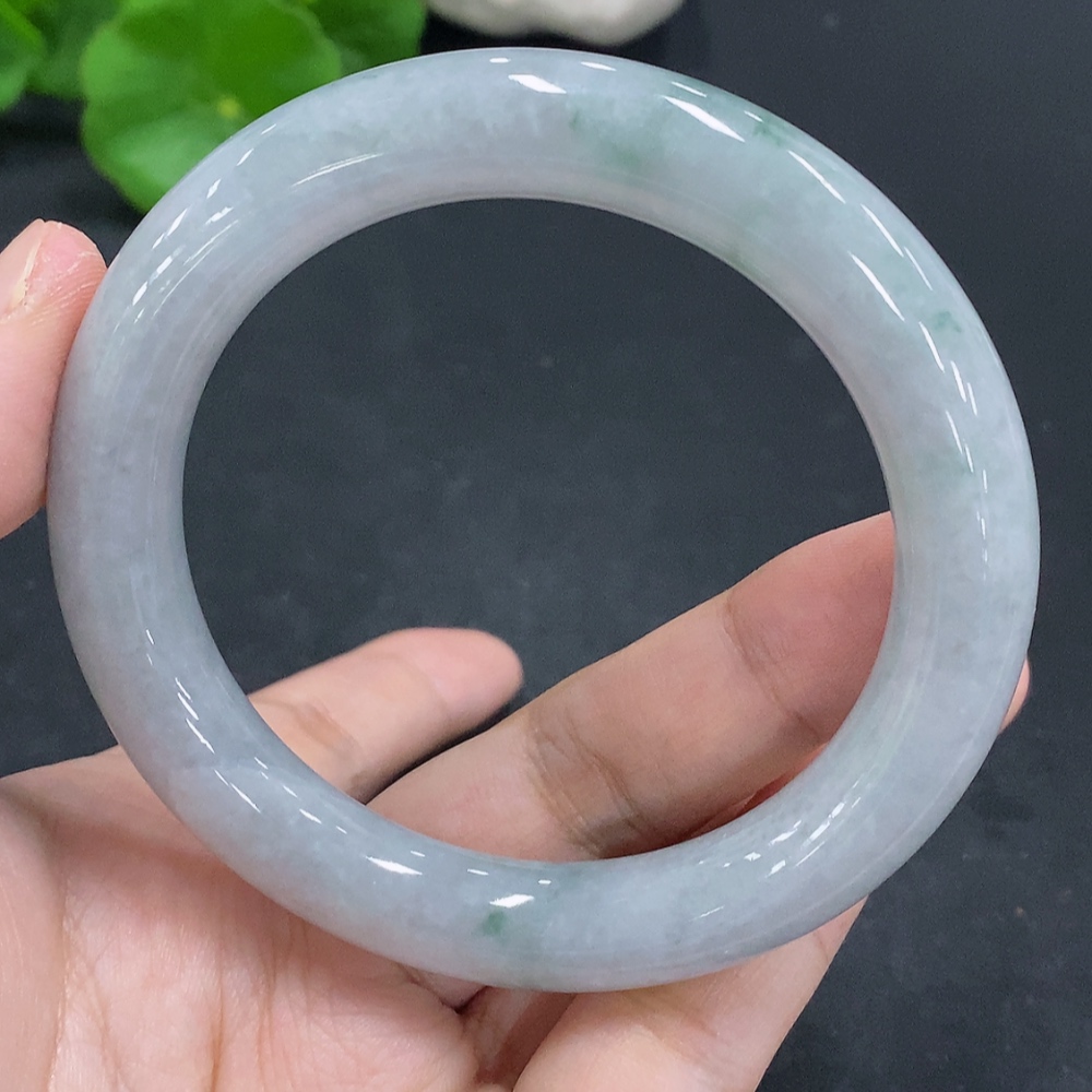 F30569674 Jadeite Round Bangle Bracelet, Inner Diameter 57.2, Total Weight Approx. 65.5g