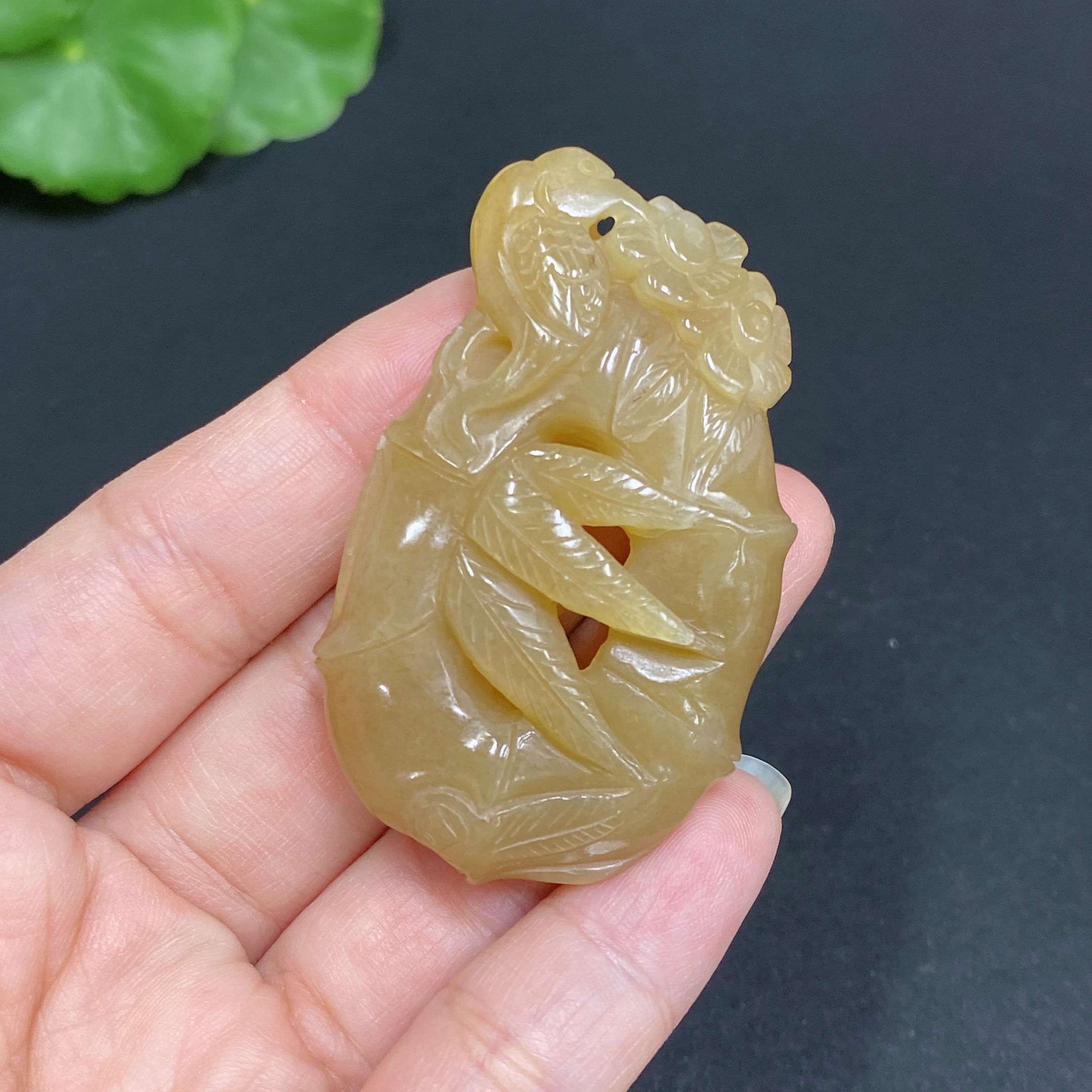 H34014808 Hetian Jade Pendant - Bamboo Announcing Peace, Total Weight Approx. 24.8g