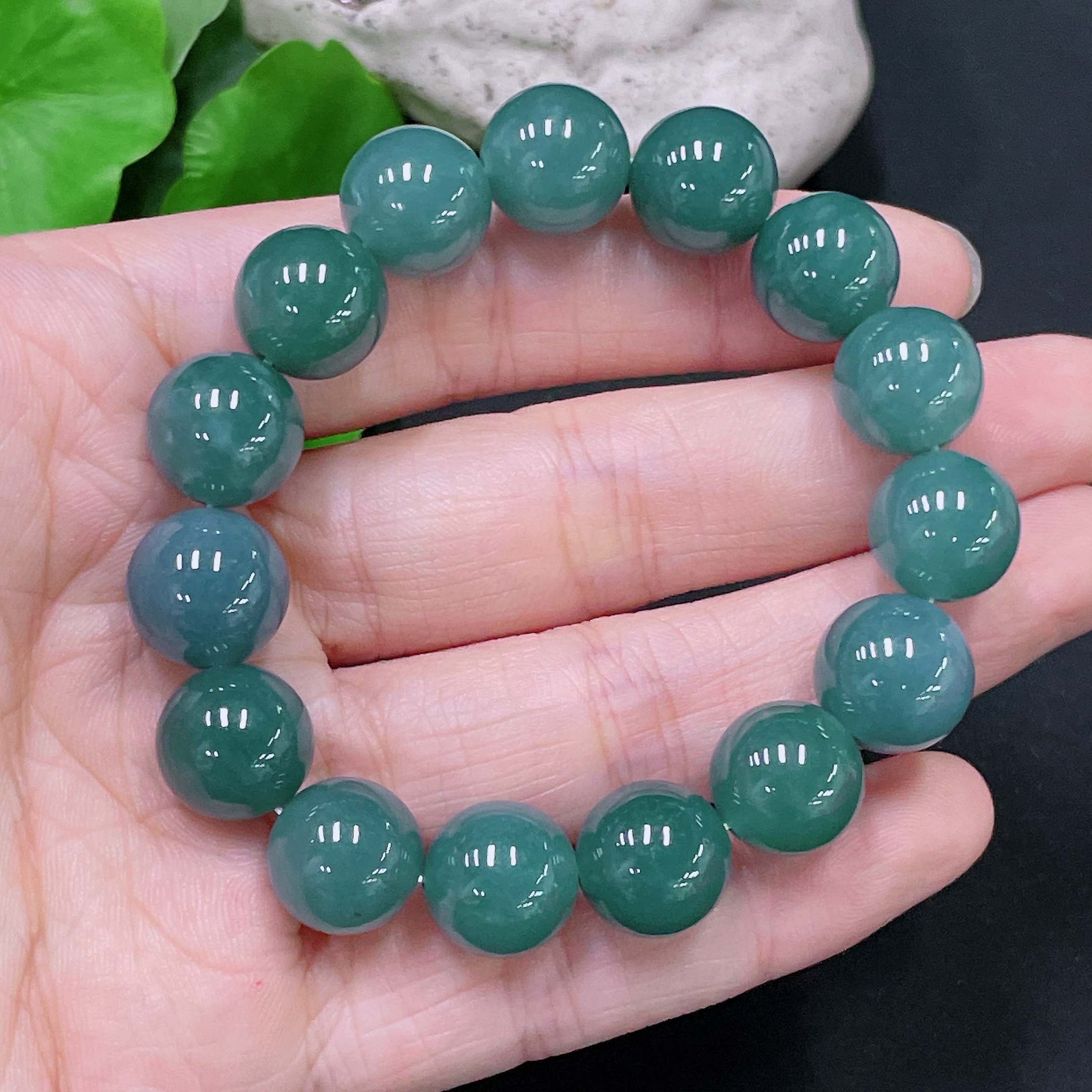 F33866307 Jadeite Bracelet Bead Size Approx. 11.8mm Total Weight Approx. 43.48g