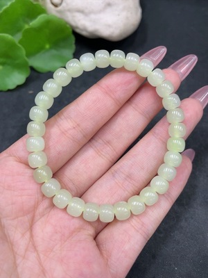 H33885863 Hetian Jade Bracelet approx. 6.7mm total weight approx. 16.5g