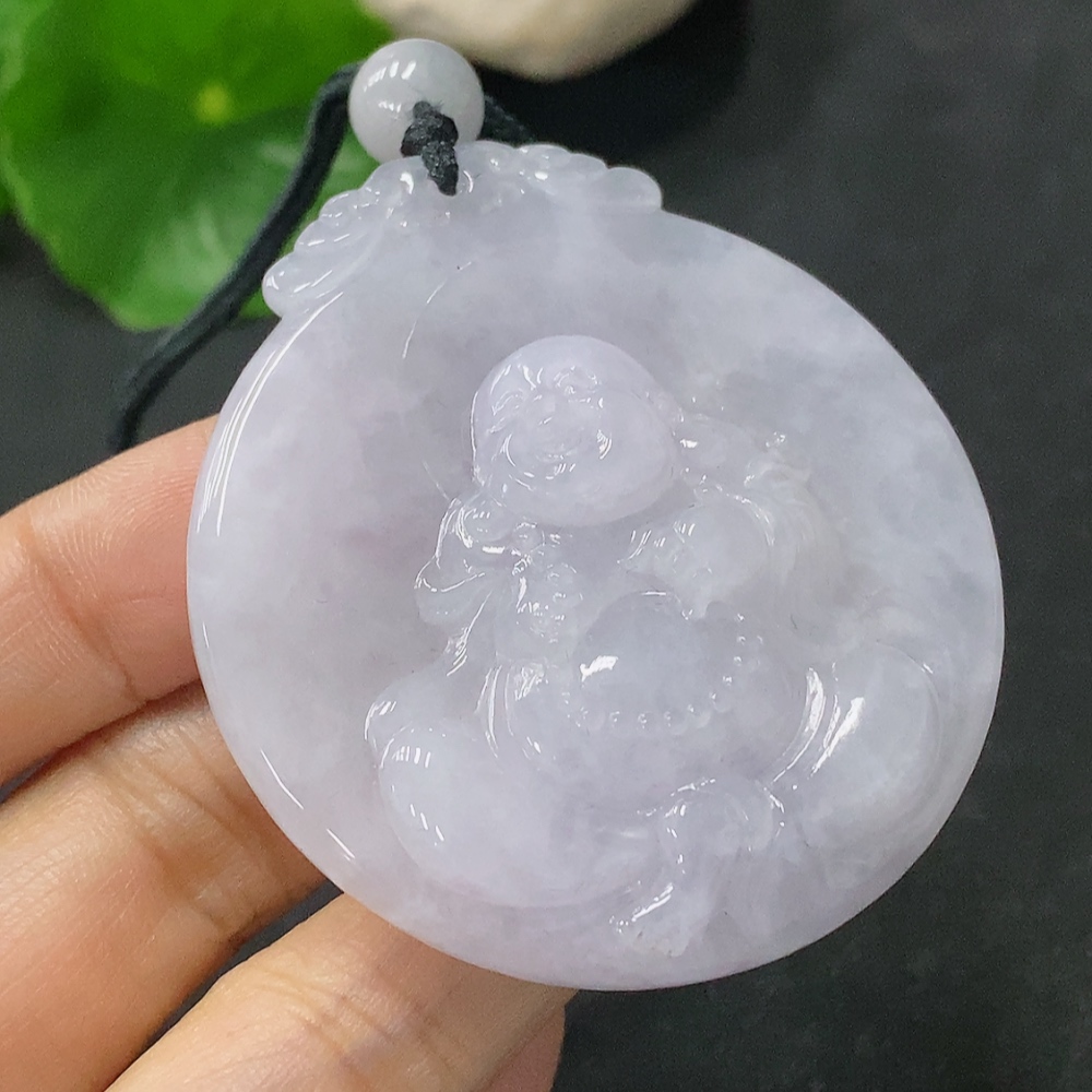 F35117563 Jadeite Buddha Pendant Total Weight Approx. 35.29g